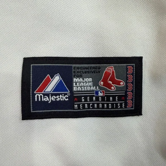 Majestic Baseball Jersey Womens L White Red Sox Dustin Pedroia 15 MLB Fan Gear - Picture 4 of 9